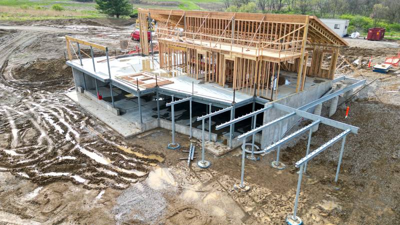 Construction crews are making progress on the Dana King Ceretti Environmental Education Center, which has been fundraised by Jasper County Conservation.