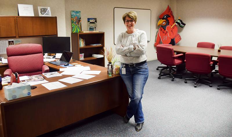 Newton Main Street Executive Director Erin Yeager moved into a new office on the fifth floor of Legacy Plaza. Yeager will still maintain a satellite office in downtown Newton.