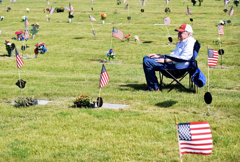 Local veterans observe Memorial Day during a ceremony on May 29 at Union Cemetery in Newton.