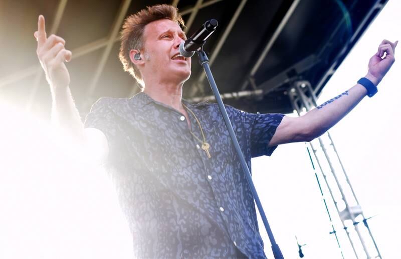 Building 429 performs during the Fierce Faith Music Festival on June 17, 2023, at the green space between DMACC Newton Campus and Legacy Plaza.