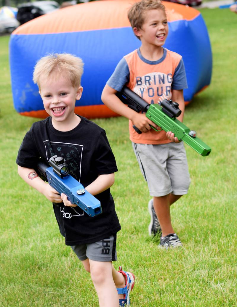 Kids enjoy all the games and activities available in the Fun Zone of Newton Fest on Saturday, June 10 at Maytag Park.