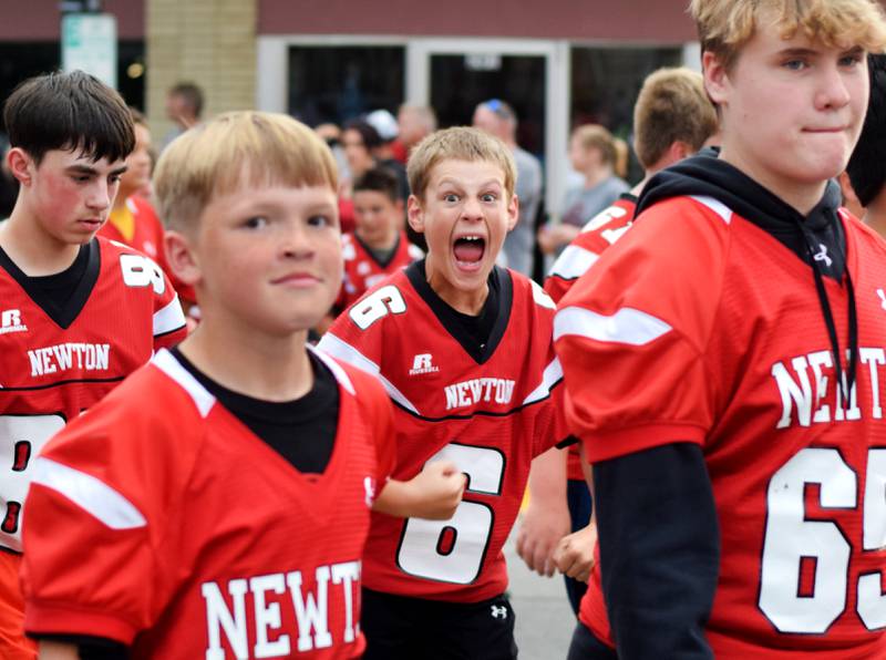 Newton High School holds its Homecoming Parade on Sept. 19 in downtown Newton. In addition to showing off Homecoming King Zane Munger and Homecoming Queen MeLayna Budinich, the event served as a community pep rally led by the cheerleaders, the Newton Pacesetters and varsity football team.