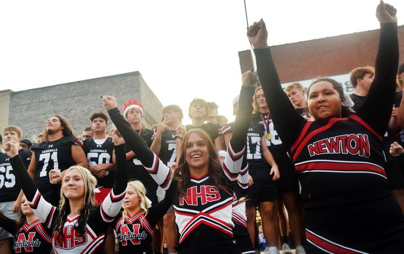 Residents gathered for the Newton Homecoming Parade on Sept. 15 in downtown Newton, which concluded with a community pep rally on the west side of the square.