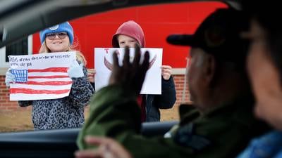 Photos: Newton schools hosts Veterans Day Reverse Parade 