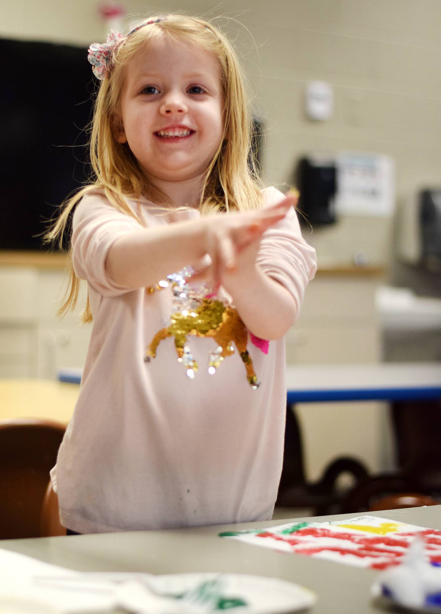 Preschoolers participate in learning activities April 12 at the Newton YMCA. The Newton Community School District extended its agreement with the YMCA to offer a universal preschool curriculum.