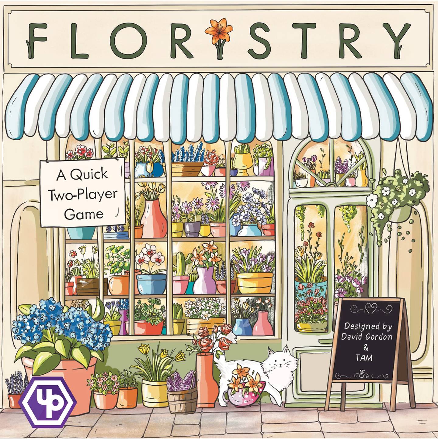 "Floristry" is a two-player tile-laying game made by UP Games. The "Dutch auction" mechanic is controlled in large part by a smartphone app.