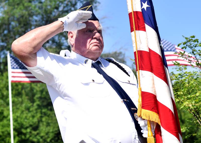 Local veterans observe Memorial Day during a ceremony on May 29 at Union Cemetery in Newton.