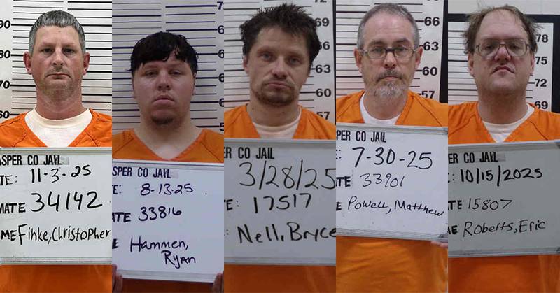 From left: Christopher Finke, Ryan Hammen, Bryce Nell, Matthew Powell and Eric Roberts.