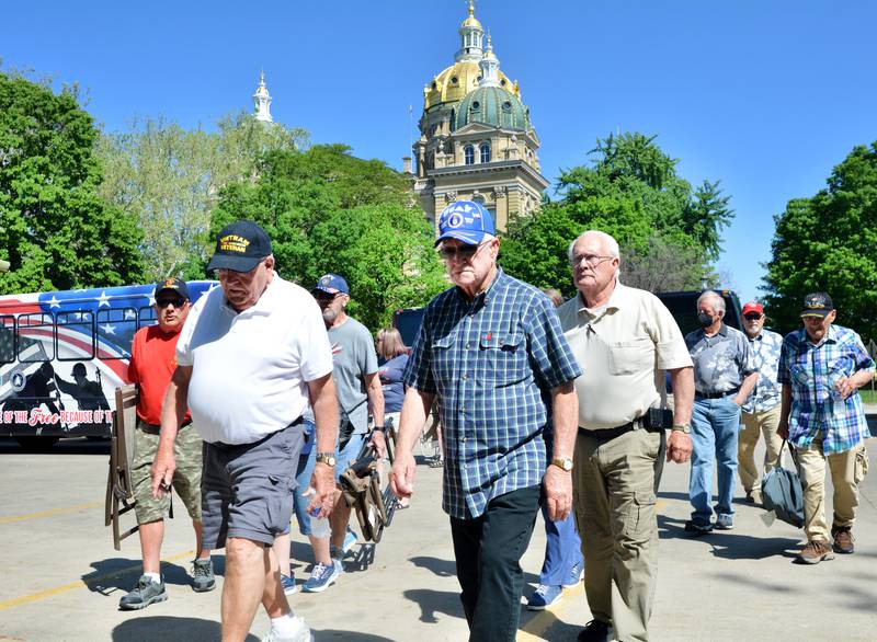 Veterans from Jasper County attend the Iowa Vietnam Veterans Recognition Day ceremony on May 14 at the Iowa State Capitol grounds in Des Moines. It is estimated around 100 veterans from Jasper County were at the ceremony.