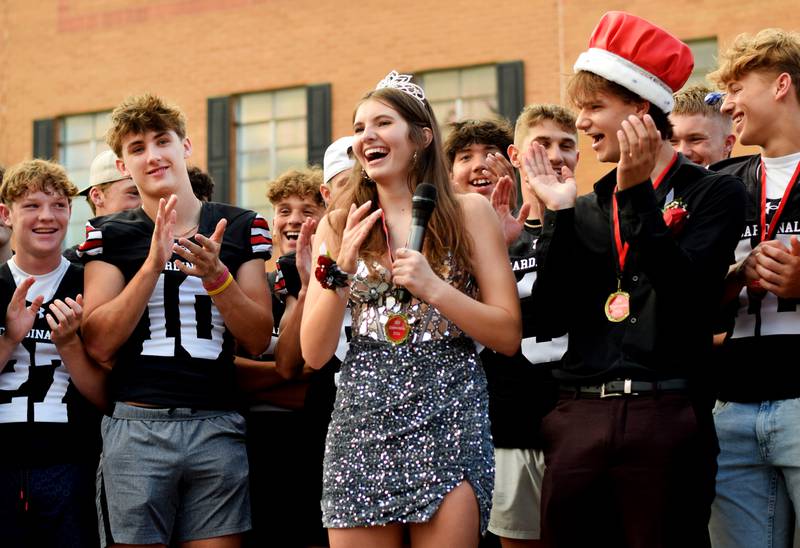 Newton High School holds its Homecoming Parade on Sept. 19 in downtown Newton. In addition to showing off Homecoming King Zane Munger and Homecoming Queen MeLayna Budinich, the event served as a community pep rally led by the cheerleaders, the Newton Pacesetters and varsity football team.