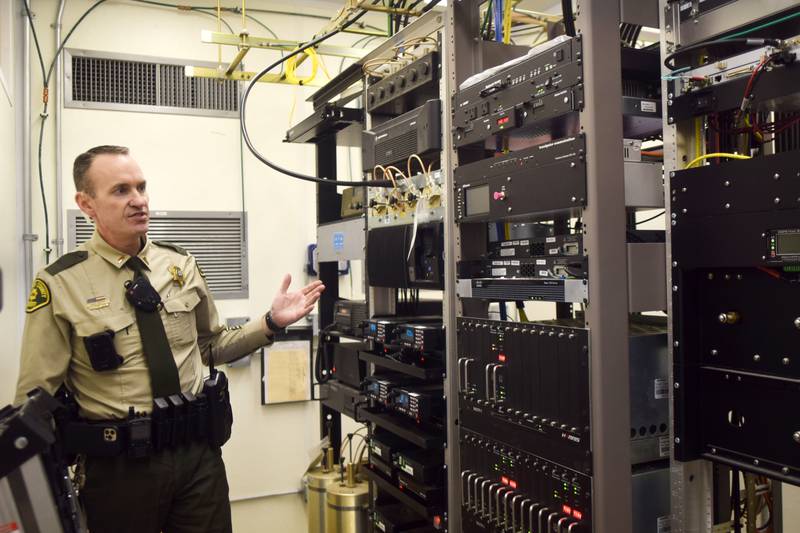 Lt. Brad Shutts of the Jasper County Sheriff's Office showcases the Racom radio equipment used by first responders in all communities. The county recently acquired a third radio tower, which Shutts said will improve communications and create redundancies in case of natural disasters.