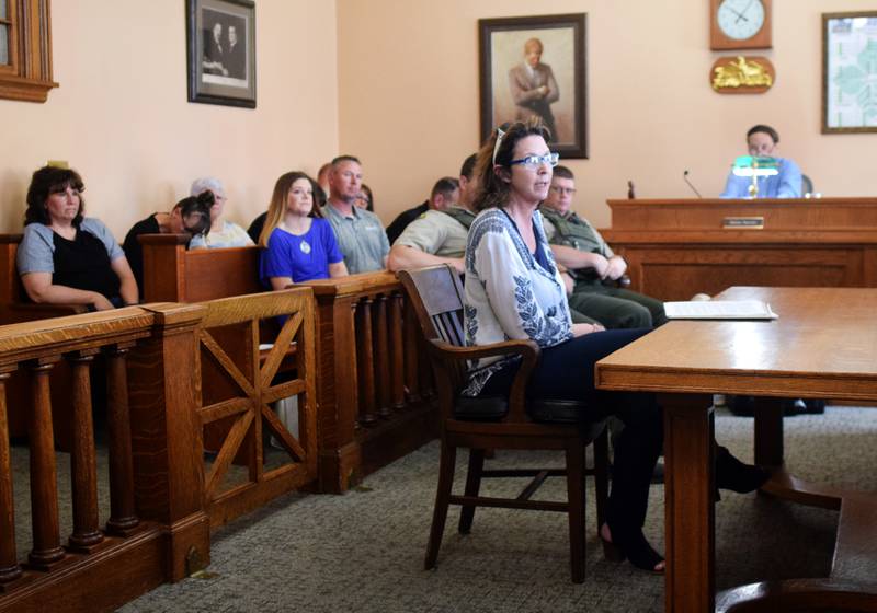 Dana VanGilder, a board member of Wild Cat Country Fest, speaks to the Jasper County Board of Supervisors on May 10 during a public meeting.