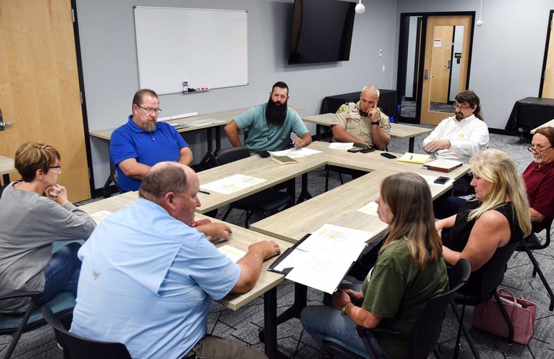 Members of the Jasper County ARPA Committee meet Sept. 7 at the county administration building to discuss what to do with the remaining federal stimulus funds.
