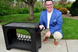 Newton man creates outdoor fireplace grill, which is now an entrant in Coolest Thing Made in Iowa contest