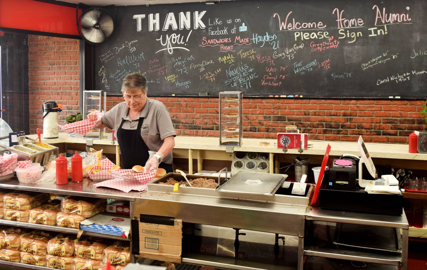 Lori Ganoe, manager of Sandwiches Made Right, has worked at the Newton restaurant for 40 years and will continue to manage it under new ownership.