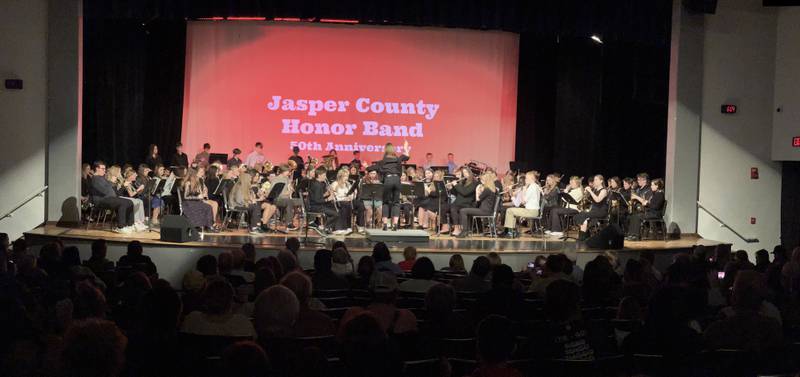 More than 100 middle school students perform in the 50th Jasper County Honor Band April 2 at the Newton High School Center for Performance.