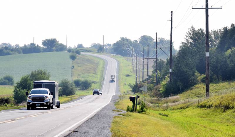 Traffic drives along F-48 West, which is currently undergoing a complete reconstruction. The county board of supervisors also approved the re-lining and reinforcement of two culverts along the highway.