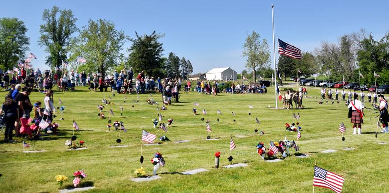 Local veterans observe Memorial Day during a ceremony on May 29 at Union Cemetery in Newton.