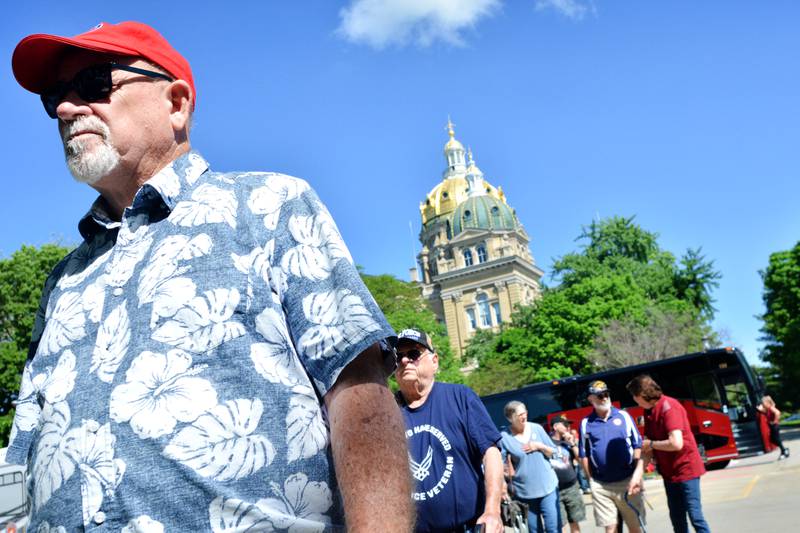 Veterans from Jasper County attend the Iowa Vietnam Veterans Recognition Day ceremony on May 14 at the Iowa State Capitol grounds in Des Moines. It is estimated around 100 veterans from Jasper County were at the ceremony.