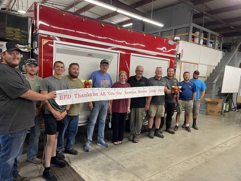 Baxter Fire Department was recognized for its help during the Moose Lodge building fire in April.