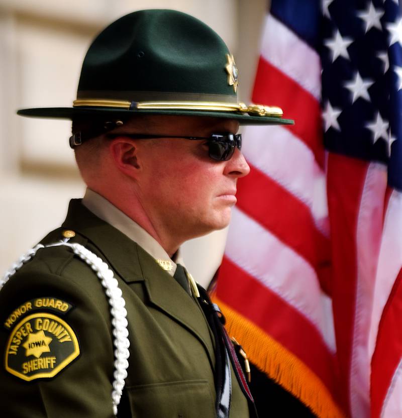 Representatives from all local law enforcement agencies participated in the Jasper County Law Enforcement Memorial service May 18 on the north side of the county courthouse in Newton. Officials from law enforcement agencies, the mayor of Newton and the police department's chaplain gave speeches during the ceremony.