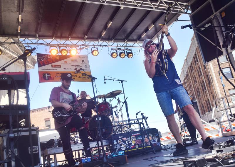 Sean Feucht performs during the inaugural Fierce Faith Music Worship Fest on June 19 in downtown Newton.