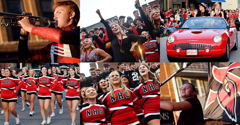 Newton High School celebrates homecoming with a parade and community pep rally on Sept. 28 in the town square.