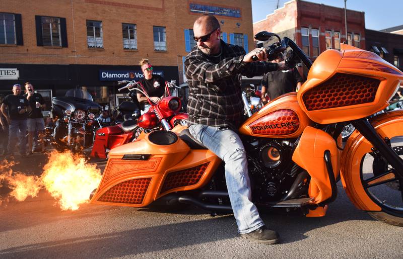 Hundreds upon hundreds of motorcycles flock to the town square for Thunder Nites on June 9 in downtown Newton.