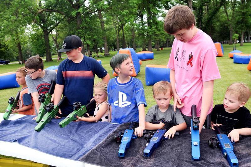 Kids enjoy all the games and activities available in the Fun Zone of Newton Fest on Saturday, June 10 at Maytag Park.