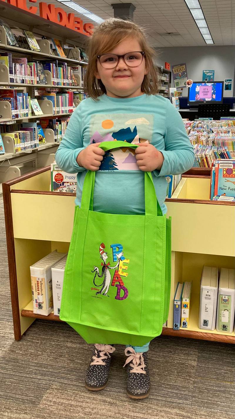 Evelyn Eckhart, 4, completed the 1,000 Books Before Kindergarten program at the Newton Public Library.