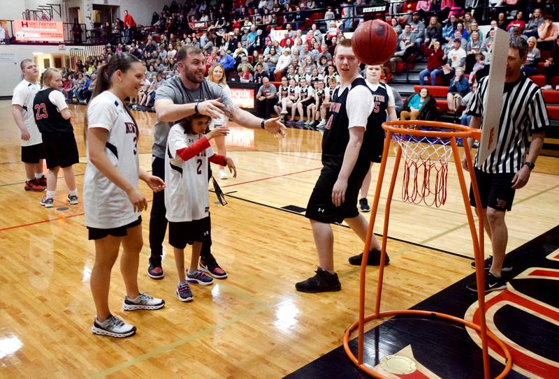 Ameli Hernandez lands a two-point shot during The Big Game on April 19 at Newton High School.