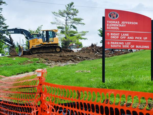 Excessive rain delays parts of Thomas Jefferson Elementary renovation