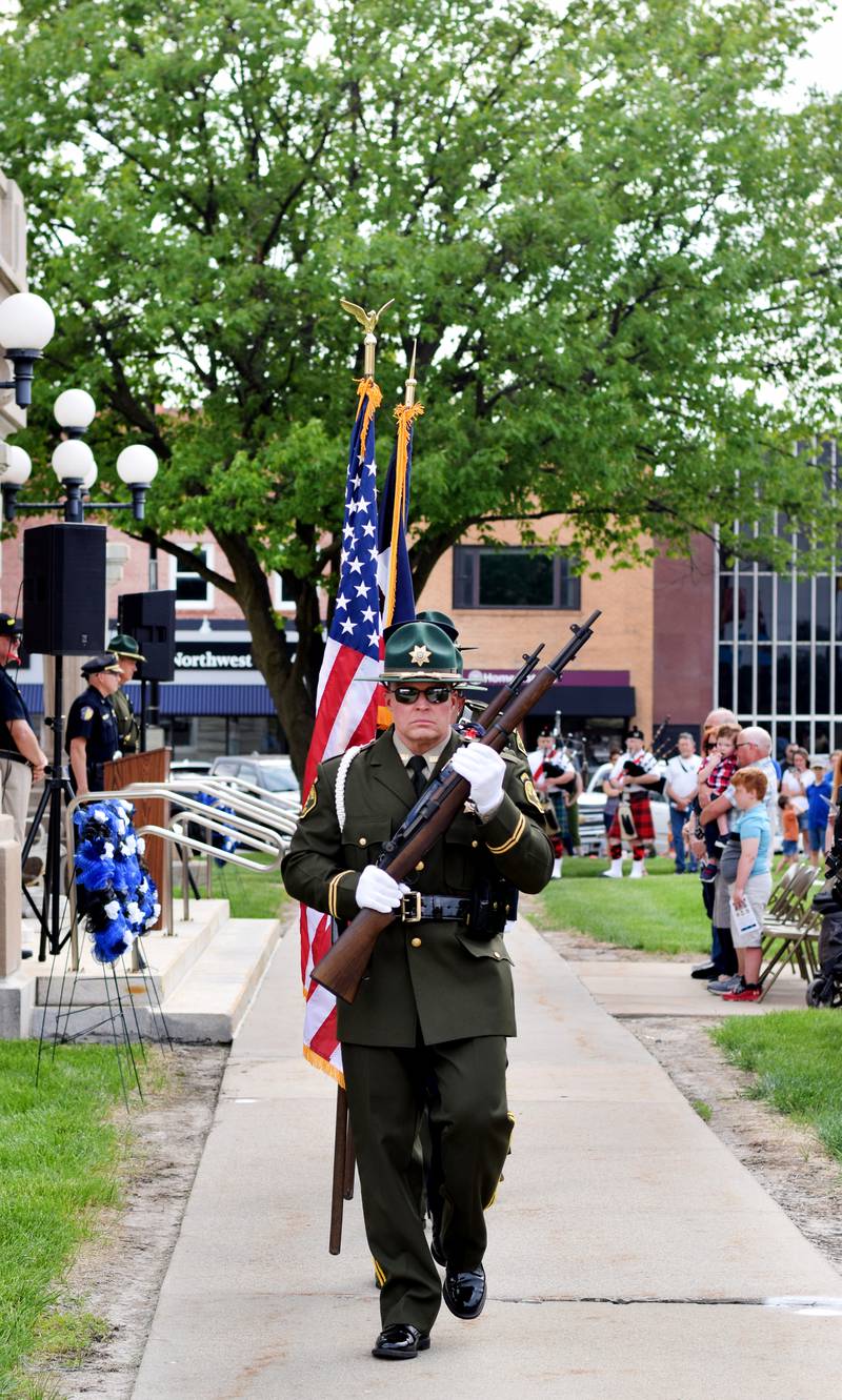 Representatives from all local law enforcement agencies participated in the Jasper County Law Enforcement Memorial service May 18 on the north side of the county courthouse in Newton. Officials from law enforcement agencies, the mayor of Newton and the police department's chaplain gave speeches during the ceremony.