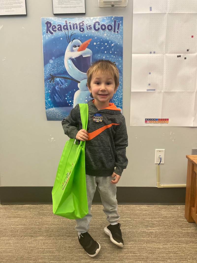 Uriah Kurovski, 3, who just completed the 1,000 Books Before Kindergarten program