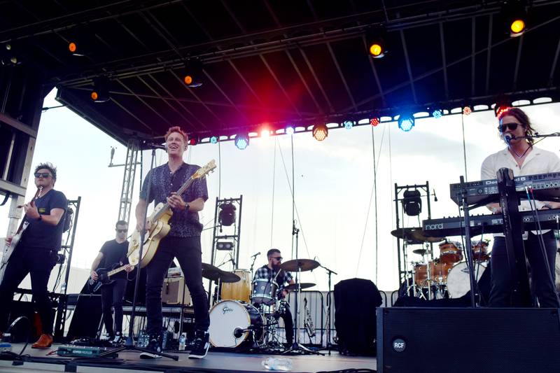 Building 429 performs during the Fierce Faith Music Festival on June 17, 2023, at the green space between DMACC Newton Campus and Legacy Plaza.