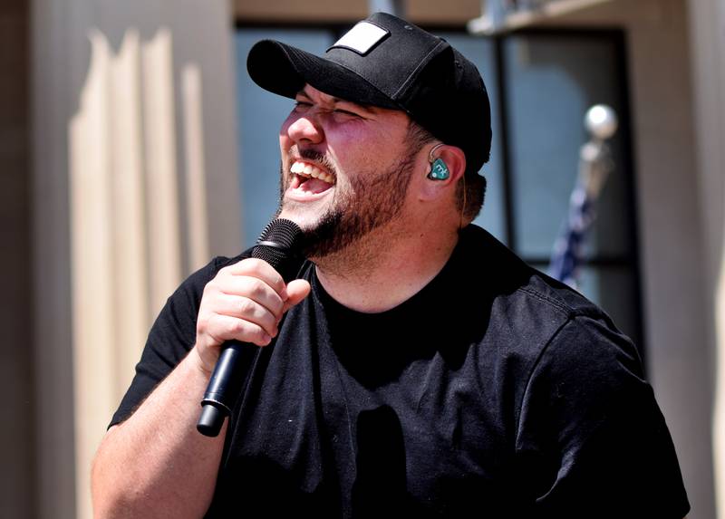 Micah Tyler performs during the inaugural Fierce Faith Music Worship Fest on June 19 in downtown Newton.