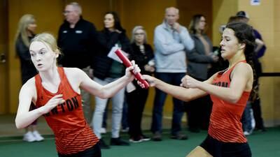 Cardinal hurdlers lead girls track team at LHC indoor