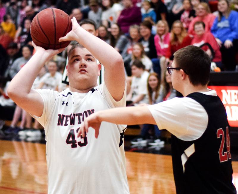 Maynard Meling prepares a shot during The Big Game on April 19 at Newton High School.