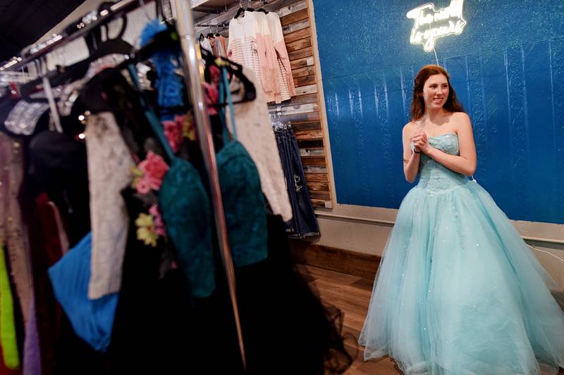 Cassidy Thompson, 16, of Albia High School heard about the free prom dress giveaway event at Daughters Boutique Color Bar & Beauty Salon in Newton during a 5 o'clock news segment on KCCI. After having some difficulties searching for prom dresses in the past, Thompson was able to find the dress she wanted almost immediately.