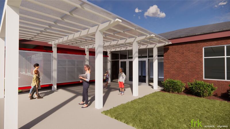 Renderings of the updated Thomas Jefferson Elementary School show what the building may look like when fully constructed.