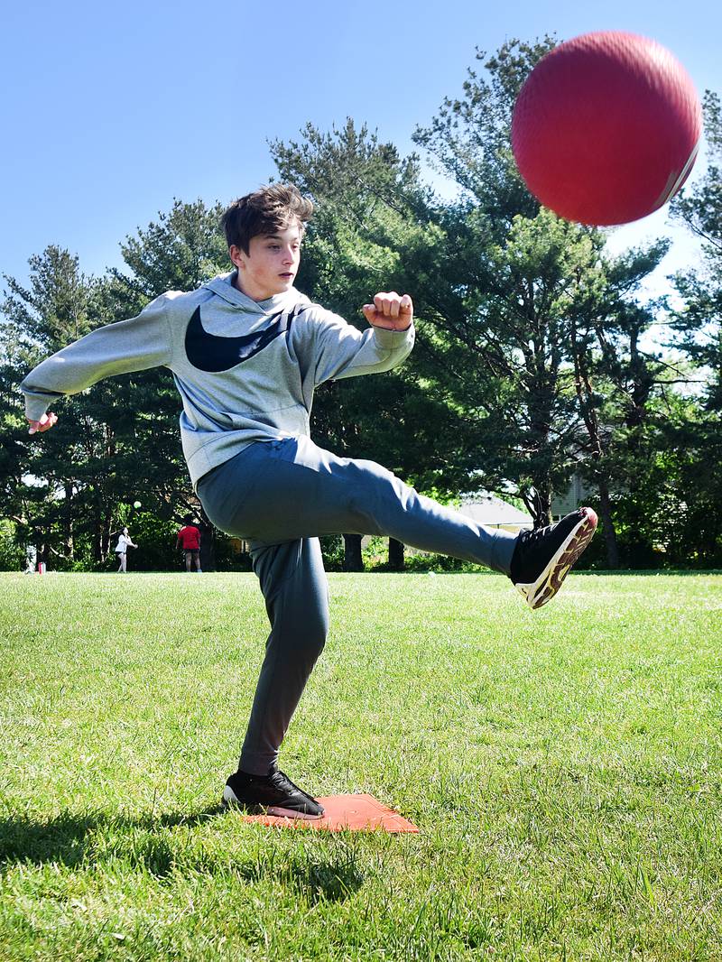 Eighth-grade students at Berg Middle School celebrate their last day as middle schoolers on May 26 by participating in carnival activities.