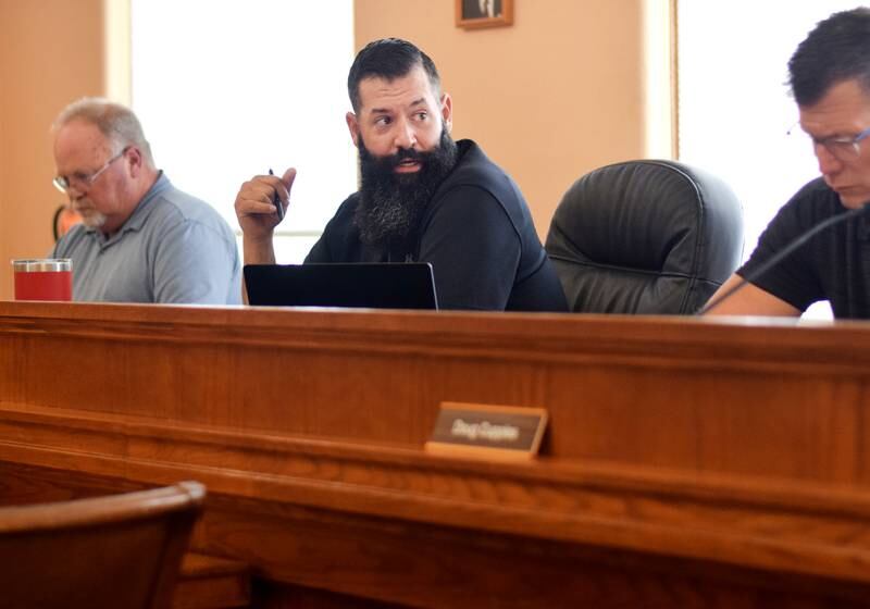 Jasper County Supervisor Brandon Talsma speaks during a past board meeting about the 28E agreement between the county at the Iowa Department of Agriculture and Land Stewardship.