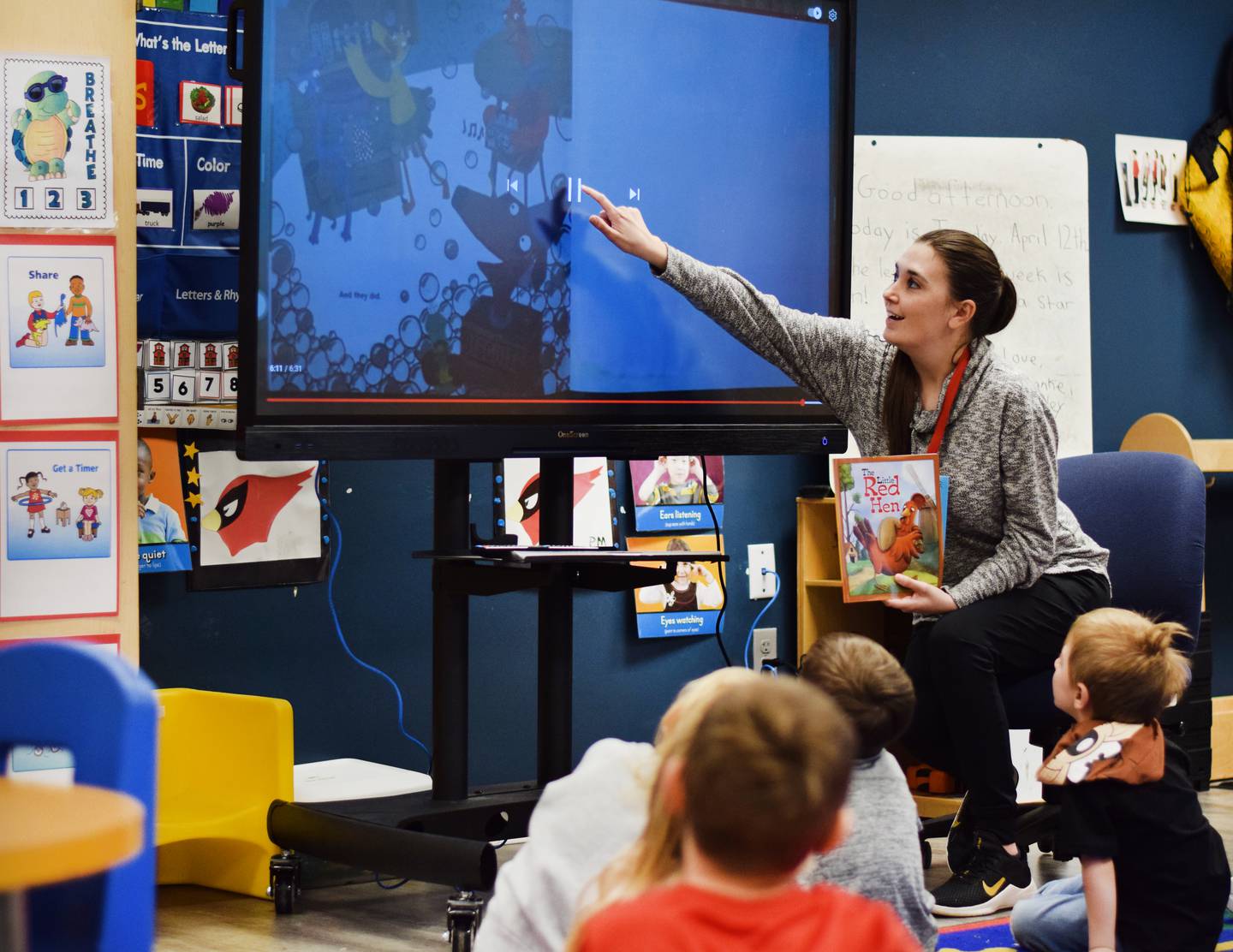 Preschoolers participate in learning activities April 12 at the Newton YMCA. The Newton Community School District extended its agreement with the YMCA to offer a universal preschool curriculum.