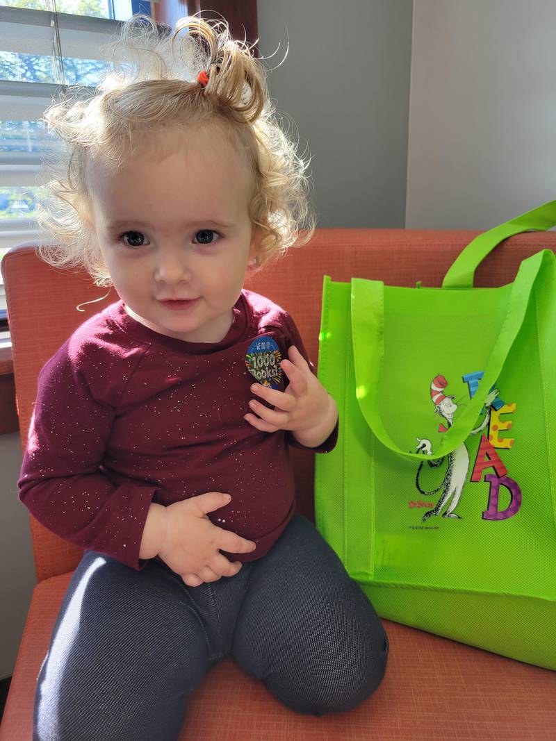 Ruthanne Ostrander, 18 months old, just completed the 1,000 Books Before Kindergarten.
