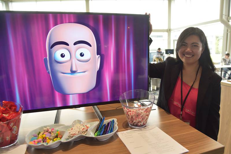 Daisymei Castro of Newton poses with one of her creative projects.  Castro is graduating this semester from DMACC’s Animation program.