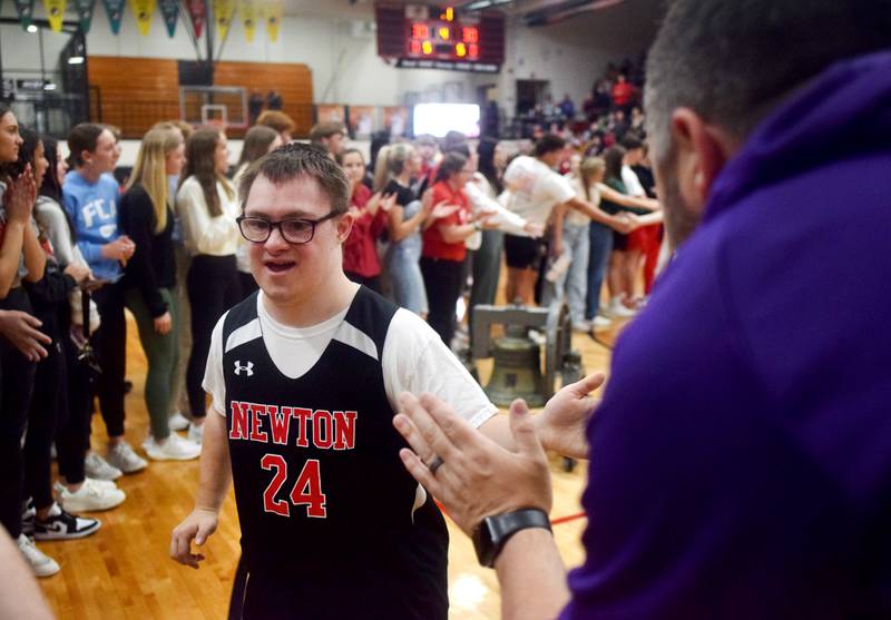 Sam Simon greets fans after The Big Game on April 19 at Newton High School.