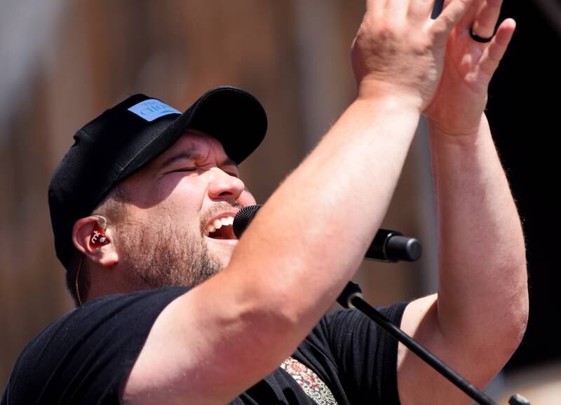 Micah Tyler performs during the inaugural Fierce Faith Music Worship Fest on June 19 in downtown Newton.