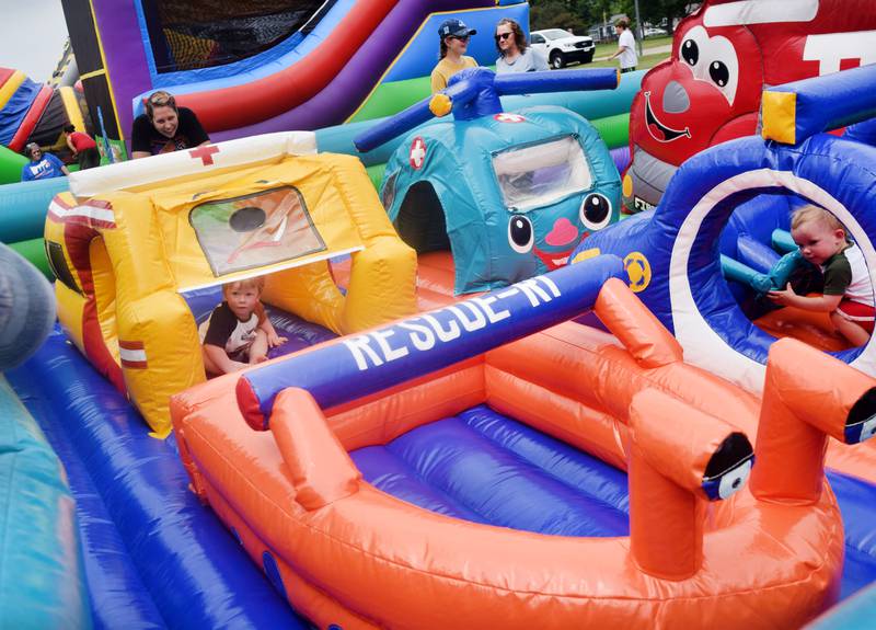 Kids enjoy all the games and activities available in the Fun Zone of Newton Fest on Saturday, June 10 at Maytag Park.