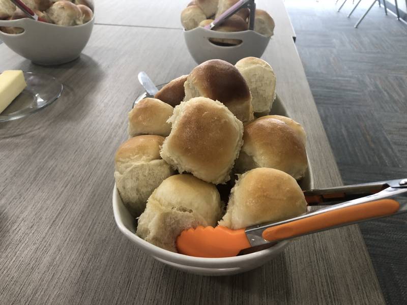 Students in the McHenry High School Upper Campus's Warrior Kitchen culinary arts program made fresh bread rolls Thursday morning, part of their chance to cater a larger luncheon on Thursday, Feb. 8, 2024, at the school.