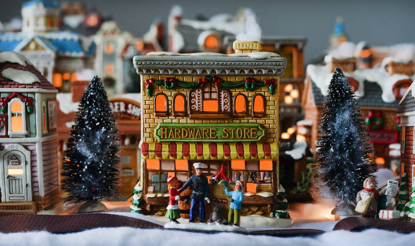 Sandi Rodgers has around 50 holiday house decorations in her collection. Her son Joe, 45, has been giving her one or two new houses every Christmas since he was 8 or 9 years old.